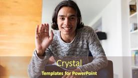  Presentation with quality life - Slide set having happy-biracial-man-sitting background and a tawny brown colored foreground