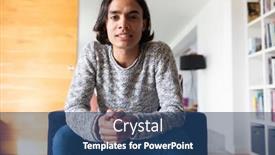  Presentation with quality life - Presentation theme enhanced with happy-biracial-man-sitting background and a ocean colored foreground