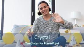  Presentation with quality life - Slides having happy-biracial-man-sitting background and a ocean colored foreground