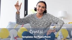  Presentation with quality life - PPT theme consisting of happy-biracial-man-sitting background and a ocean colored foreground