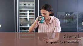  Presentation with quality life - Theme enhanced with happy-biracial-man-using-tablet background and a violet colored foreground