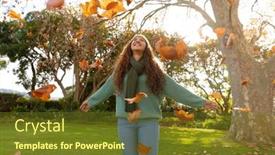  Presentation with happy life - Presentation with happy-biracial-woman-having-fun background and a tawny brown colored foreground