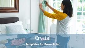  Presentation with time travel - Presentation theme consisting of happy-biracial-woman-packing-suitcase background and a teal colored foreground