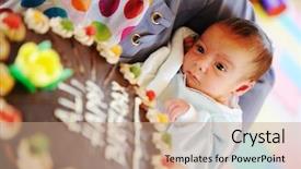  Presentation with birthday party - PPT layouts with happy birtday - baby at birthday party background and a  colored foreground