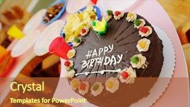  Presentation with children birthday - PPT layouts with spilled olive oil on white background background and a cream colored foreground