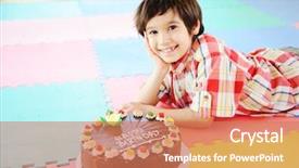  Presentation with birthday party - Theme having happy birtday - child at birthday party background and a coral colored foreground