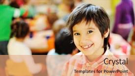  Presentation with children birthday - Beautiful slides featuring happy birtday - children having fun at birthday backdrop and a coral colored foreground