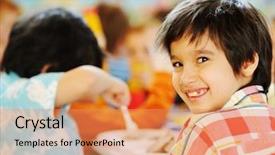  Presentation with children birthday - Amazing slides having delicious vanilla pudding with berries on white background backdrop and a coral colored foreground