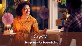  Presentation with birtday - Beautiful slides featuring happy-birtday-girl-receiving-birtday backdrop and a tawny brown colored foreground