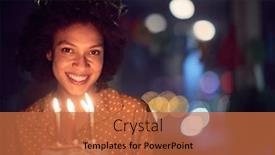  Presentation with happy birthday cake - PPT theme enhanced with happy-birtday-girl-with-birthday background and a red colored foreground