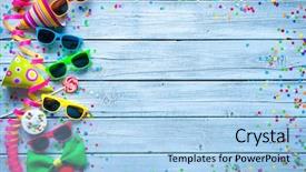  Presentation with carnival - Amazing presentation design having happy birthday banner - colorful carnival background with party backdrop and a light blue colored foreground