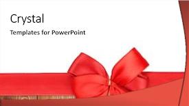 Presentation with red bow - Audience pleasing slides consisting of happy birthday banner - red ribbon with bow backdrop and a white colored foreground
