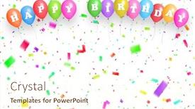  Presentation with birthday banner - Cool new presentation theme with happy-birthday-banner-with-color backdrop and a cream colored foreground