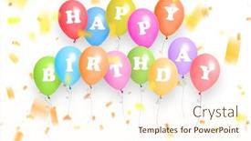  Presentation with birthday banner - PPT theme having happy-birthday-banner-with-color background and a cream colored foreground