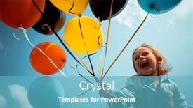  Presentation with blue balloons - Amazing PPT layouts having happy-birthday-boy-with-colorful backdrop and a teal colored foreground