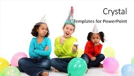  Presentation with birthday boy - Presentation theme with happy birthday boy with jealous friends background and a white colored foreground