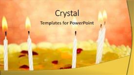  Presentation with happy birthday cake - Slide set featuring happy birthday cake on red background and a blonde colored foreground