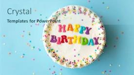  Presentation with happy birthday cake - Amazing theme having happy-birthday-cake-with-rainbow backdrop and a arctic colored foreground