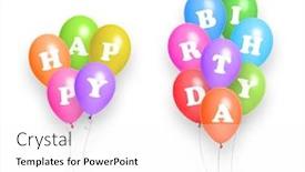  Presentation with happy birthday - Amazing slide deck having happy-birthday-color-balloons-background backdrop and a white colored foreground
