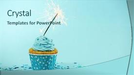  Presentation with blue pink - PPT layouts enhanced with happy birthday cupcakes pink - cupcake with sparkler on blue background and a cool aqua colored foreground