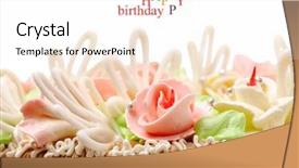  Presentation with happy birthday cake - Theme having happy birthday cupcakes pink - part cake on a white background and a white colored foreground