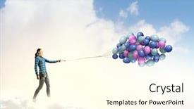  Presentation with free birthday - Theme featuring happy birthday free - young woman in casual holding background and a cream colored foreground