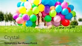  Presentation with joy - Presentation design featuring happy-birthday-girl-with-balloons background and a yellow colored foreground