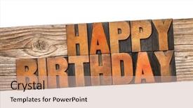  Presentation with happy birthday card - PPT theme having happy birthday greeting card - text background and a coral colored foreground