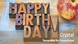  Presentation with happy birthday card - Cool new presentation with happy birthday greeting card - text backdrop and a coral colored foreground