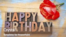  Presentation with rose wood - Slide set consisting of happy birthday greeting card - text background and a coral colored foreground