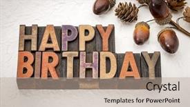  Presentation with happy birthday card - Presentation theme having happy birthday greeting card - text background and a coral colored foreground