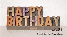  Presentation with birthday card - Beautiful PPT theme featuring happy birthday greeting card - text backdrop and a coral colored foreground