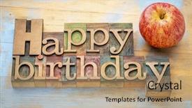  Presentation with happy birthday card - PPT theme having happy birthday greeting card - word background and a coral colored foreground
