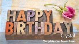  Presentation with happy birthday card - Slides enhanced with happy birthday greeting card - word background and a violet colored foreground