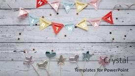  Presentation with happy birthday card - Theme with happy-birthday-greeting-card-template background and a light gray colored foreground