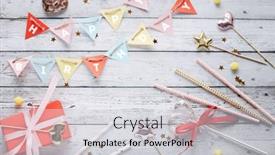  Presentation with happy birthday card - Cool new slides with happy-birthday-greeting-card-template backdrop and a light gray colored foreground