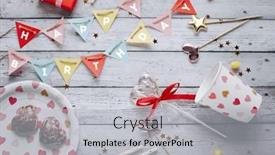  Presentation with happy birthday card - Slide deck consisting of happy-birthday-greeting-card-template background and a light gray colored foreground