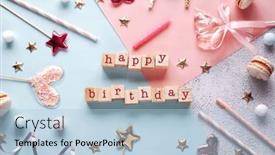  Presentation with birthday card - Amazing slide set having happy-birthday-greeting-card-template backdrop and a light blue colored foreground
