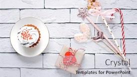  Presentation with birthday card - Cool new presentation with happy-birthday-greeting-card-template backdrop and a light gray colored foreground