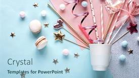  Presentation with happy birthday card - Beautiful presentation theme featuring happy-birthday-greeting-card-template backdrop and a light blue colored foreground