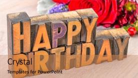  Presentation with happy birthday card - PPT theme enhanced with happy birthday greeting card background and a coral colored foreground