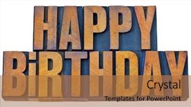  Presentation with birthday greetings - Amazing presentation design having happy birthday greetings - isolated words backdrop and a coral colored foreground