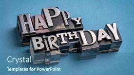  Presentation with birthday greetings - PPT theme enhanced with happy-birthday-greetings-in-vintage background and a ocean colored foreground