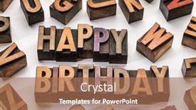  Presentation with happy birthday - Slide deck enhanced with happy-birthday-in-vintage-letterpress background and a coral colored foreground