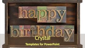  Presentation with happy birthday - Presentation theme enhanced with happy birthday in vintage letterpress background and a tawny brown colored foreground
