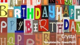  Presentation with happy birthday and colorful party - PPT theme having happy birthday made of colorful background and a red colored foreground