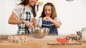  Presentation with mother love - PPT theme with happy birthday love - shot of a mother background and a coral colored foreground