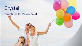  Presentation with summer celebration - Slide deck consisting of happy birthday father - summer holidays celebration children background and a sky blue colored foreground