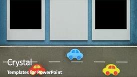  Presentation with happy birthday baby - Audience pleasing PPT theme consisting of happy birthday photo frame - baby card on blue background backdrop and a gray colored foreground