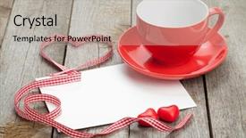  Presentation with greeting card - Presentation theme with winter forest snow covered trees background and a light gray colored foreground.